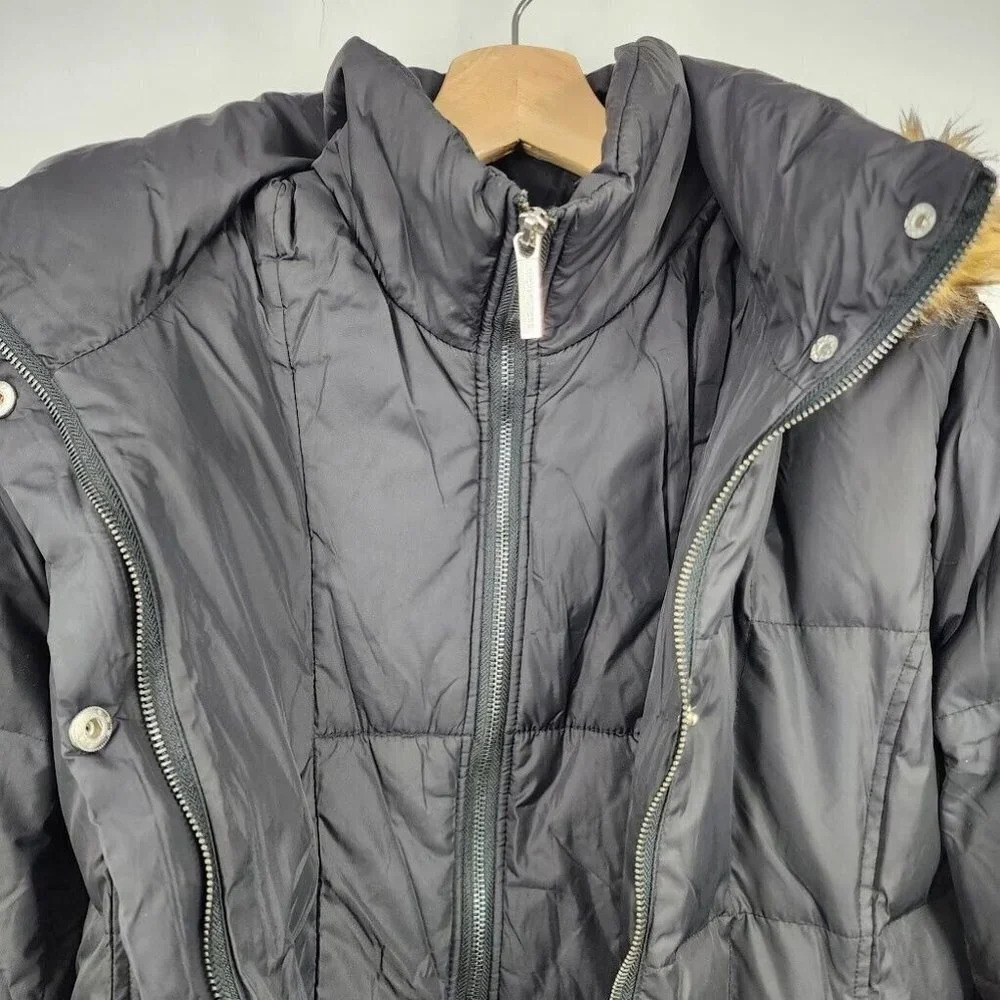Michael Michael Kors Women's Double‎ Collar Fur Hood Mid Length Puffer Size S - Picture 10 of 15